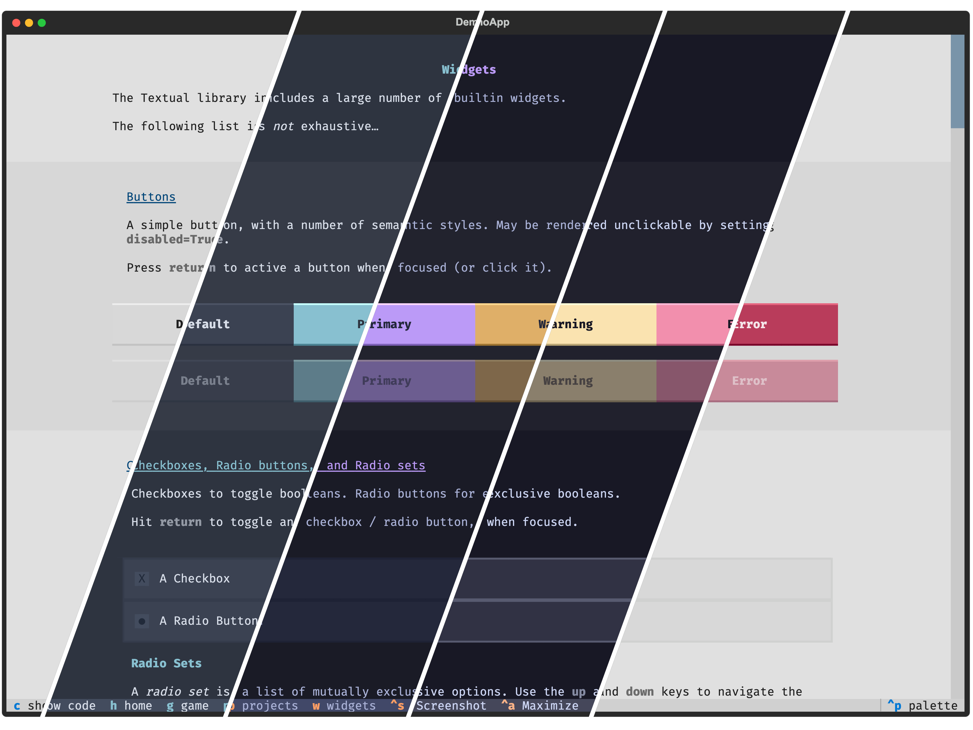 Textual supports themes