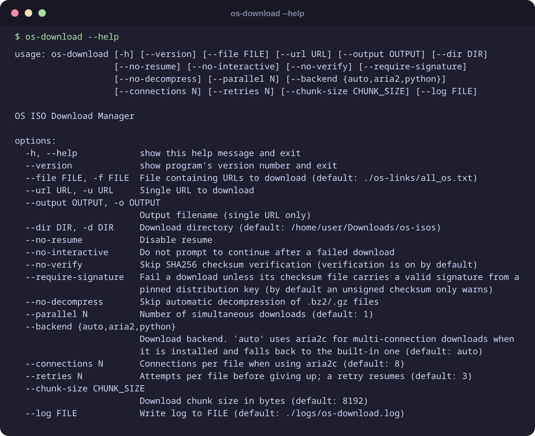 os-download command help