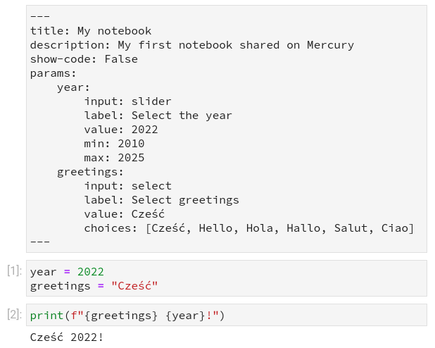 notebook with YAML config