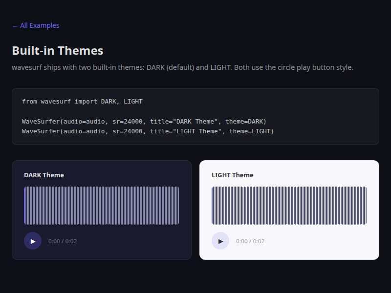 Built-in Themes