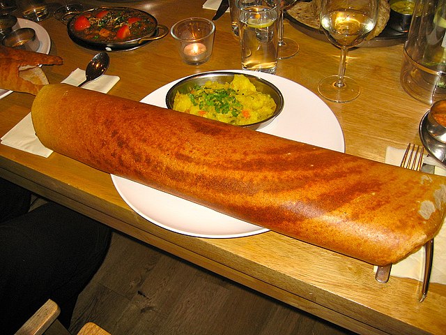 "Paper Masala Dosa" by SteveR- - http://www.flickr.com/photos/git/3936135033/. Licensed under Creative Commons Attribution 2.0 via Wikimedia Commons