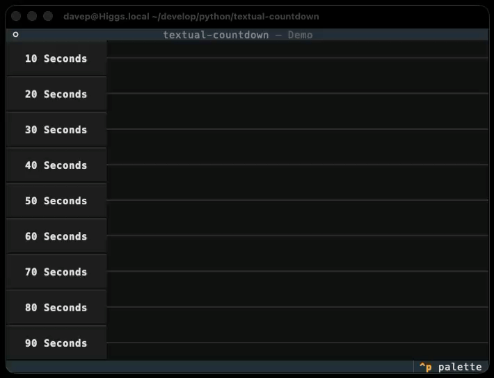 Textual Countdown demo