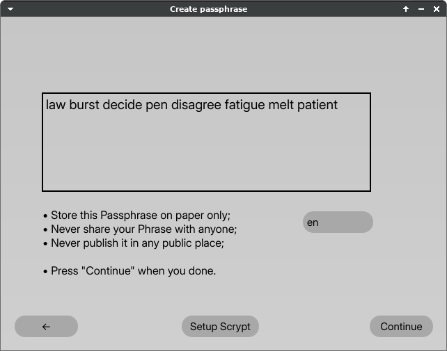 Create phrase, bright mode