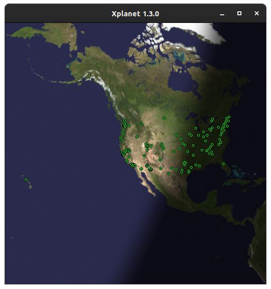 Picture showing xplanet