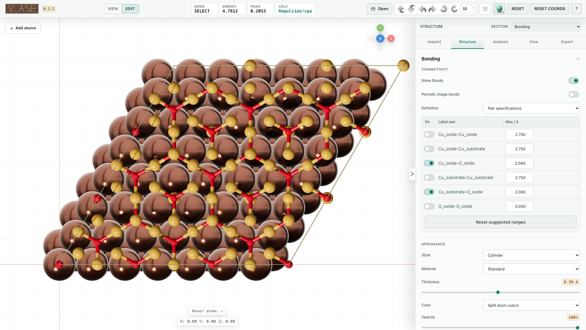 Pairwise Cu O bonds in a Cu2O(111) film on Cu(111)