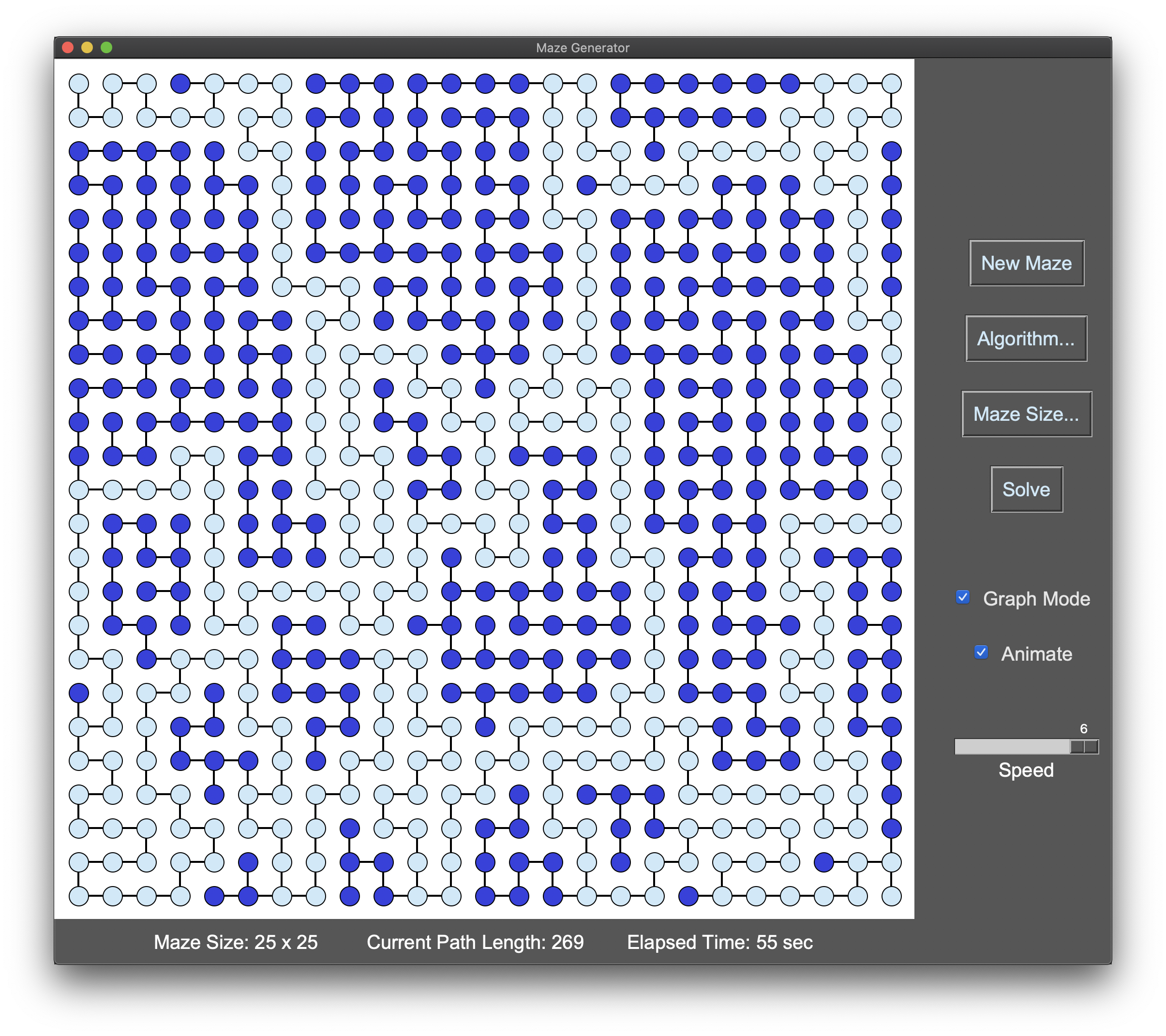 Maze UI - Graph Mode (solved)
