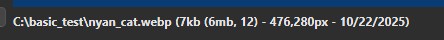Example of the status bar with an animated image loaded