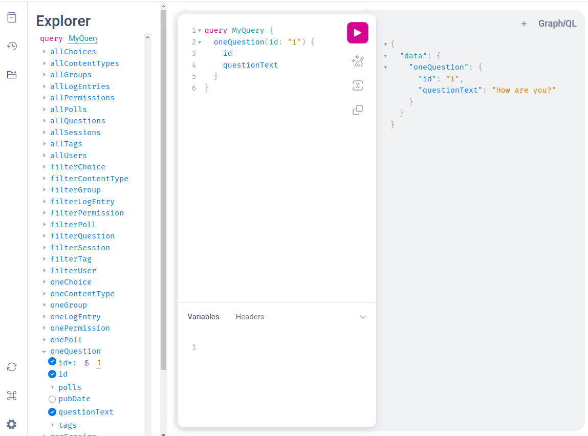 Image of GraphiQL queries