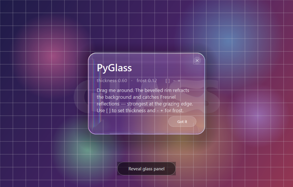 frosted refractive popup