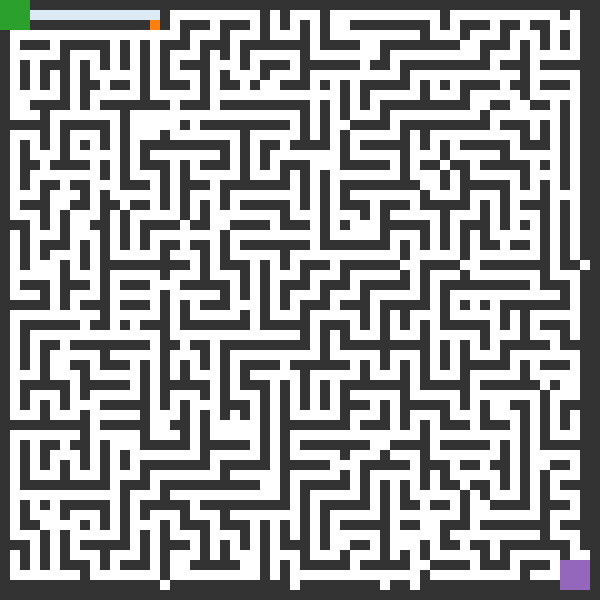 A* exploring a maze