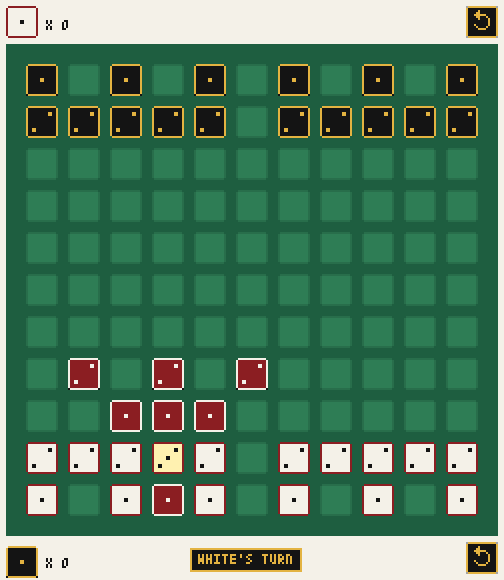 A selected die and its possible moves