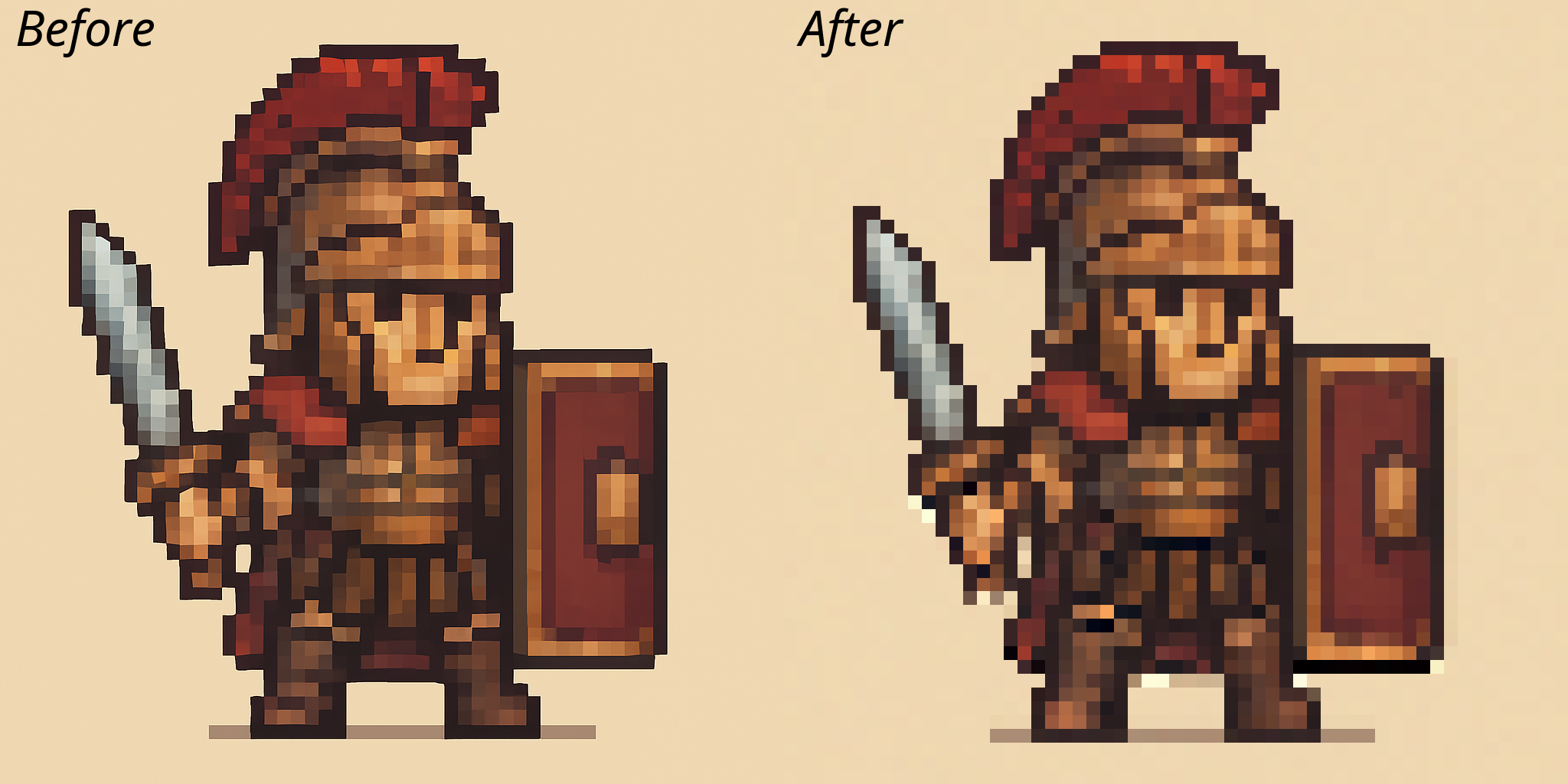 comparison before and after postprocessing